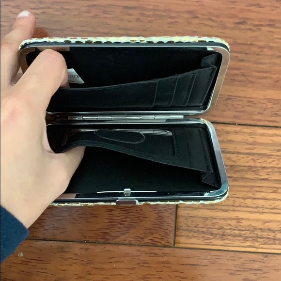 🆕 Gold Card Case Wallet Snake Print - Picture 4 of 5